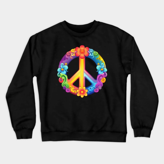 LGBT Peace Crewneck Sweatshirt by Chromatic Fusion Studio